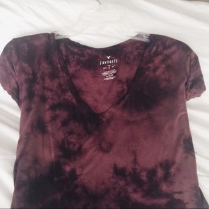 Purple/maroon tie dye shirt